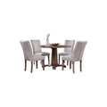 5-Pieces Antique Natural Oak Round Dining Set C788