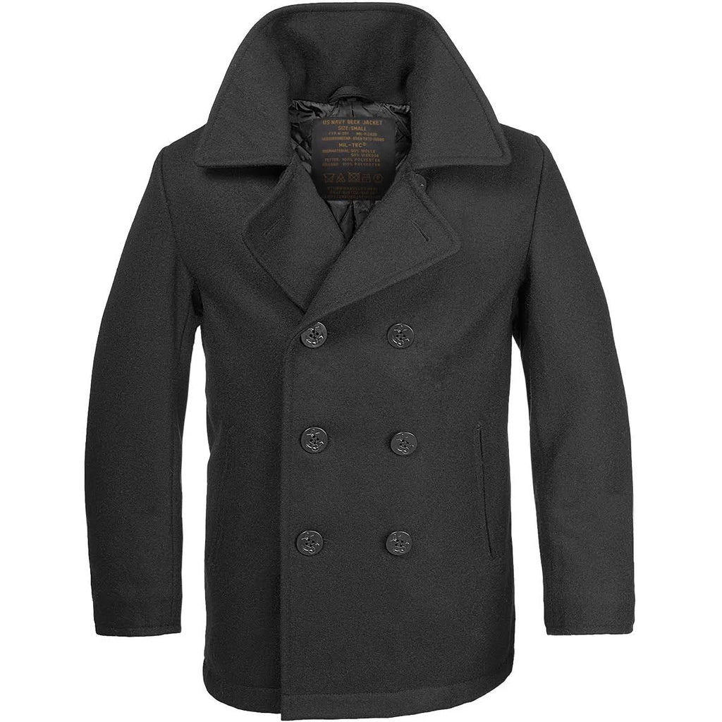 Black Size 4XL Pea Coat H691767