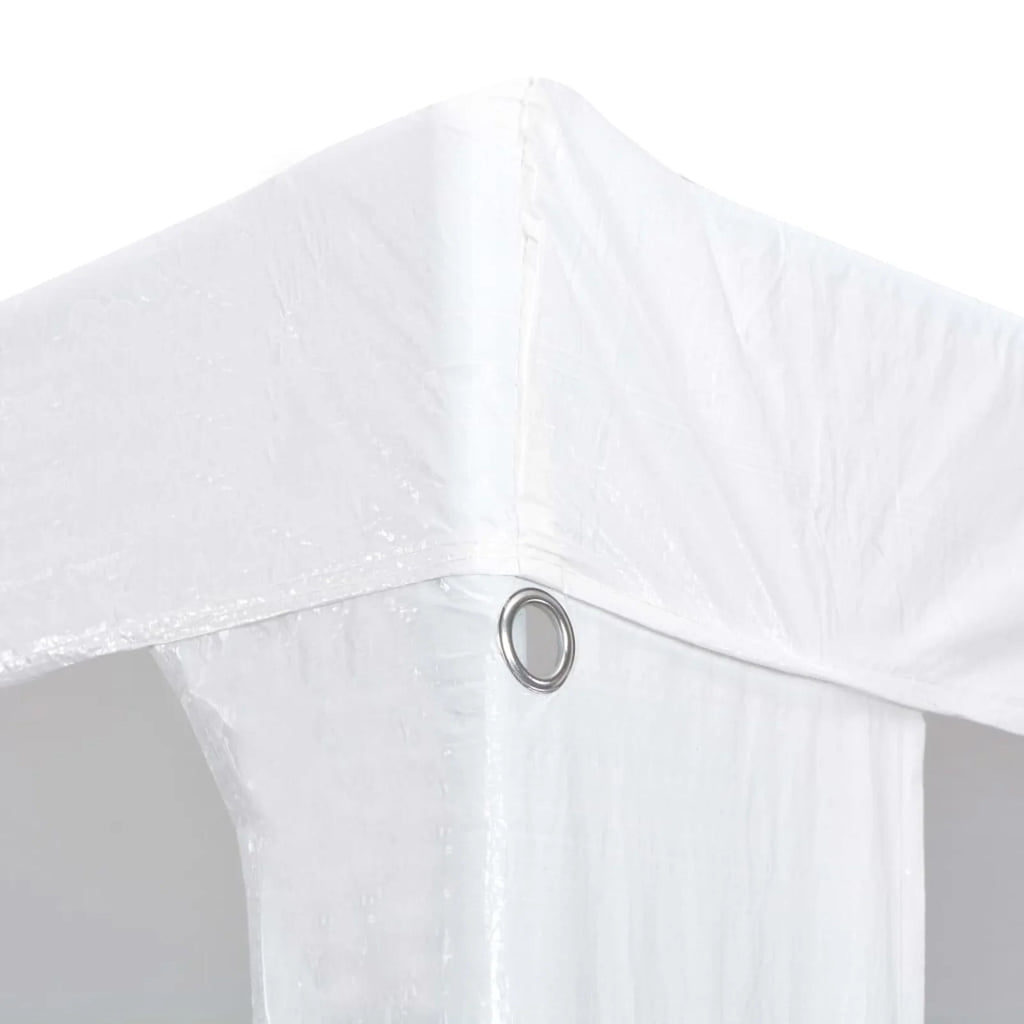 White PE Roof Party Tent Gazebo Canopy Shelter 9.8ft x 39.4ft x 8.4ft N34587
