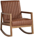 Rust Brown Wood Frame Rocking Chair U283072