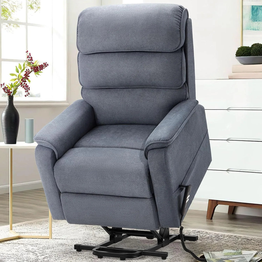 Blue Dual Motor Power Lift Recliner Chair W4408