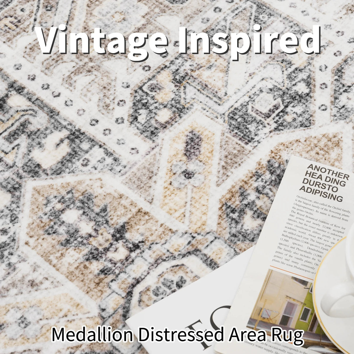9'x12' Washable Vintage Medallion Area Rug B785