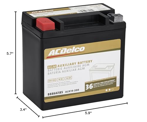 36 Month Warranty Auxiliary AGM 200 CCA Battery J449802