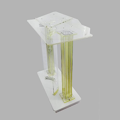 Acrylic Podium with Casters Floor Standing Rolling Lectern X111