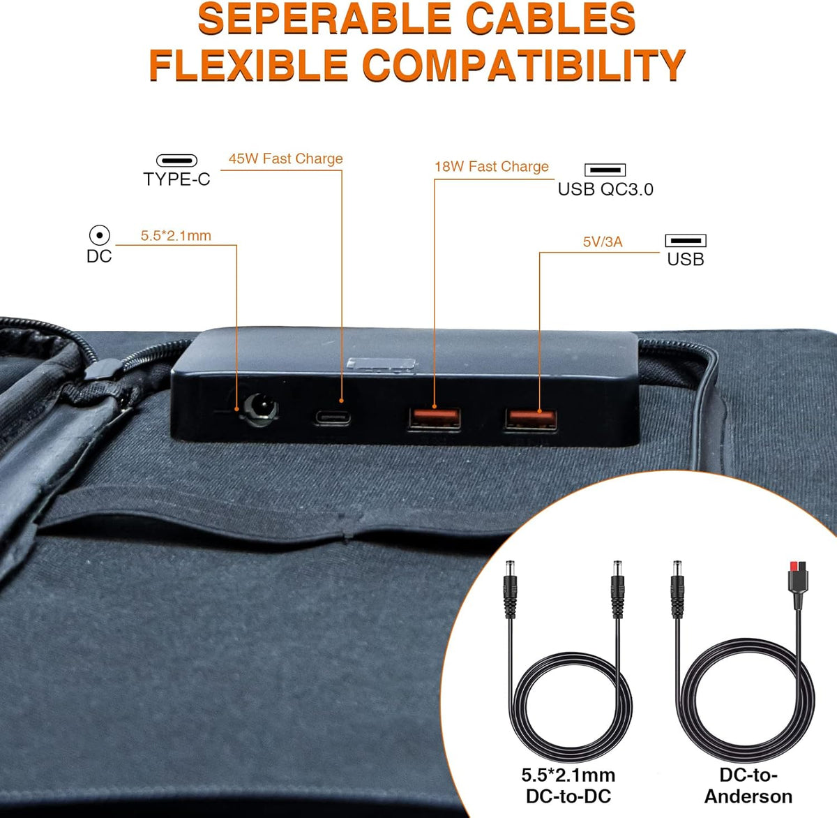 100W Portable Foldable Solar Panel with USB Type-C P250720