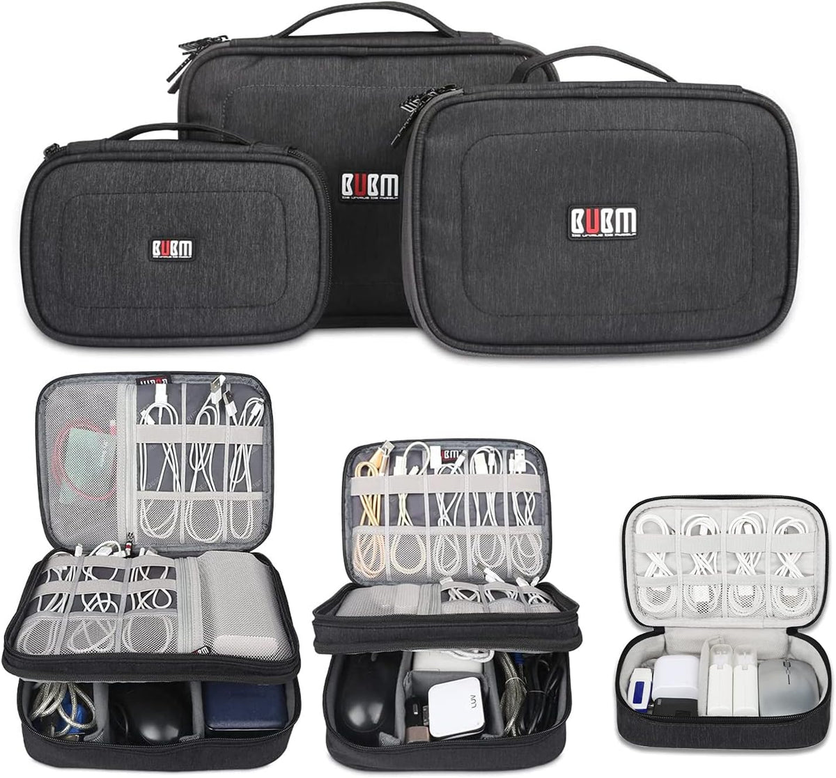3 Pcs Electronic Organizer Bag Pouch H70134