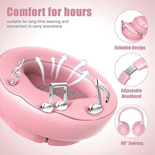 Bluetooth Headphones Over Ear, 65H Playtime, 6 EQ Music Modes, Wireless Headphones with Microphone, Foldable Lightweight Headsets, Deep Bass I77464