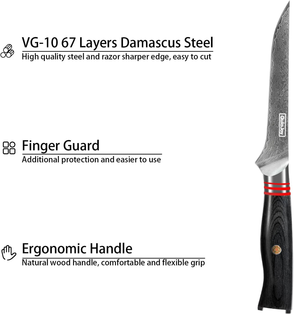 6 Inch Damascus Steel Boning Knife K243