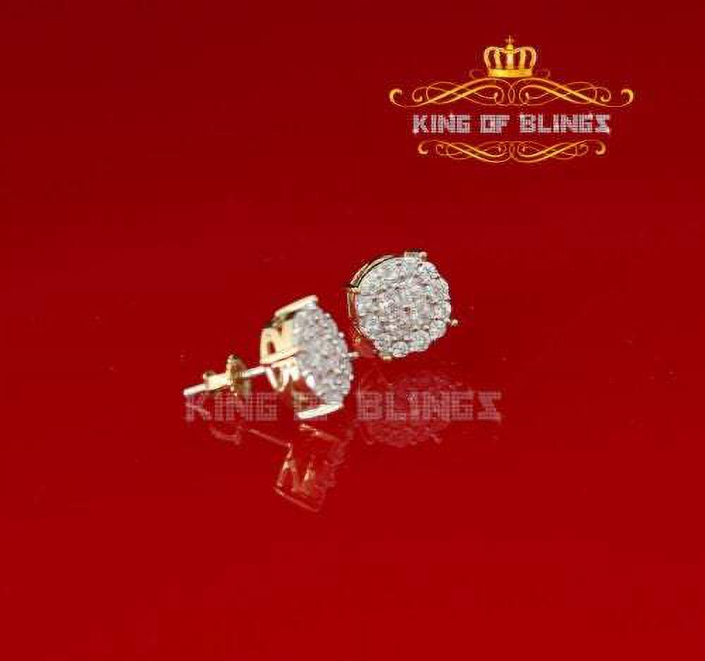 10k Yellow Gold Finish Silver Stud Earrings With Lab Created Diamond B83894