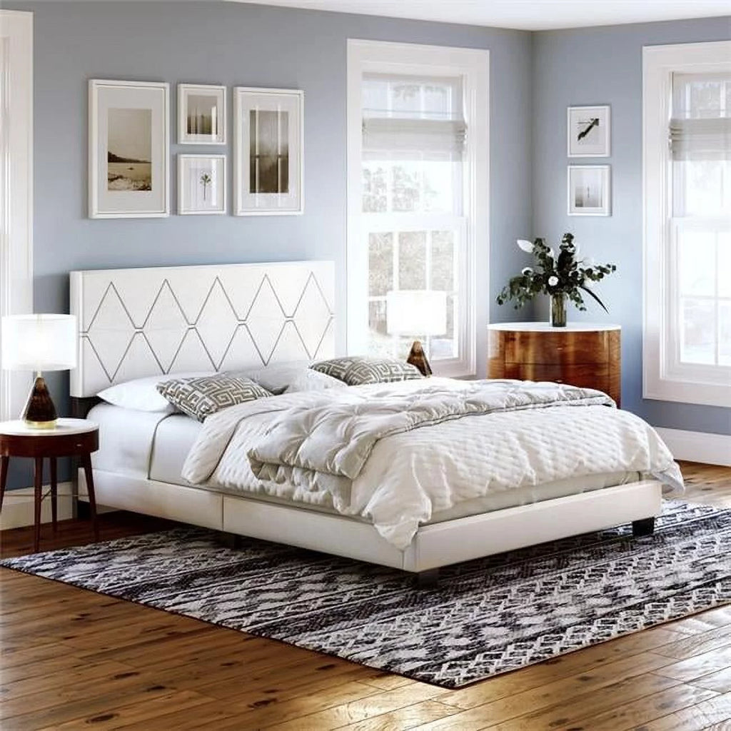 Faux Leather Upholstered Platform Bed U42235