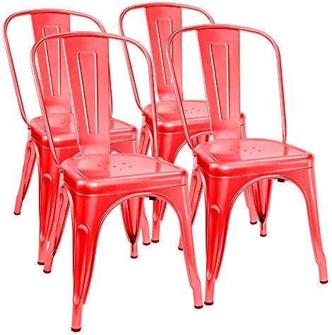 Metal Dining Chairs Set of 4 (Black) L572006
