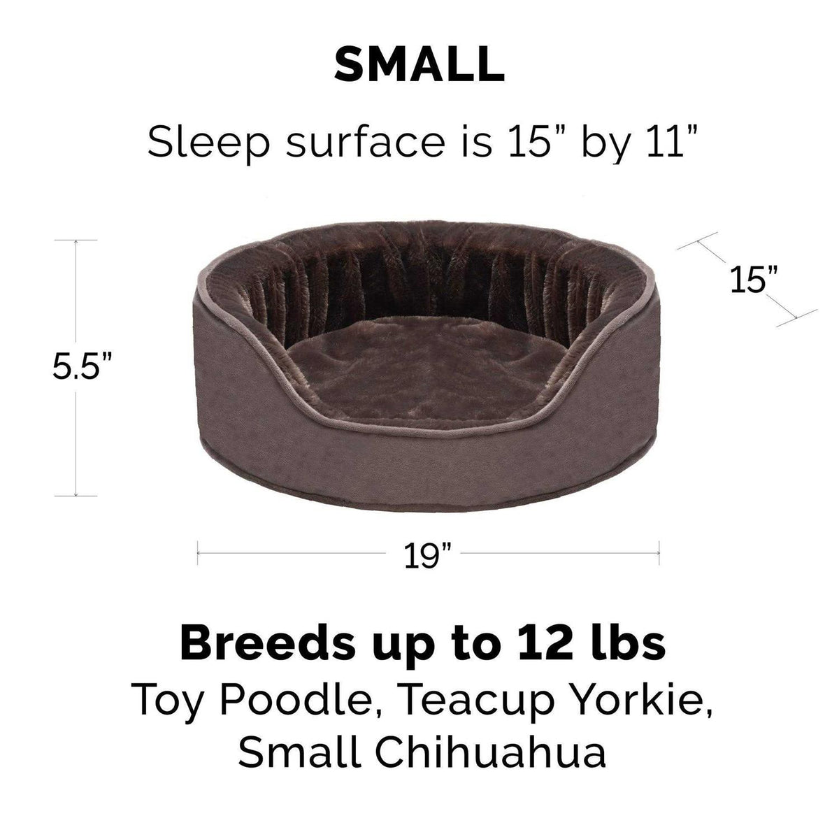 Plush Velvet Oval Dog Bed U761