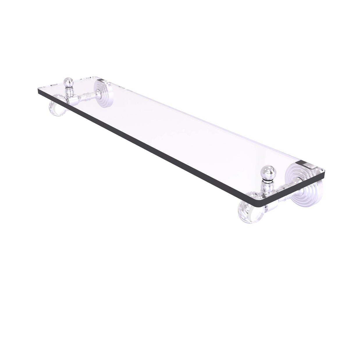 22 in. Glass Shelf with Twisted Accents Satin Chrome G91067