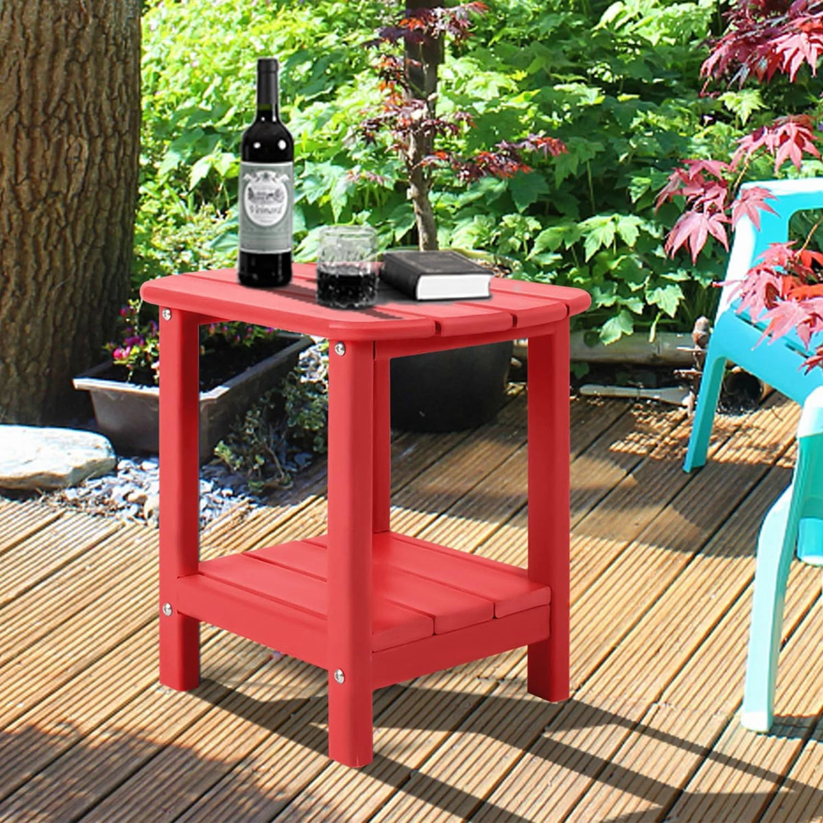 Black HDPE Adirondack Side Table D15890