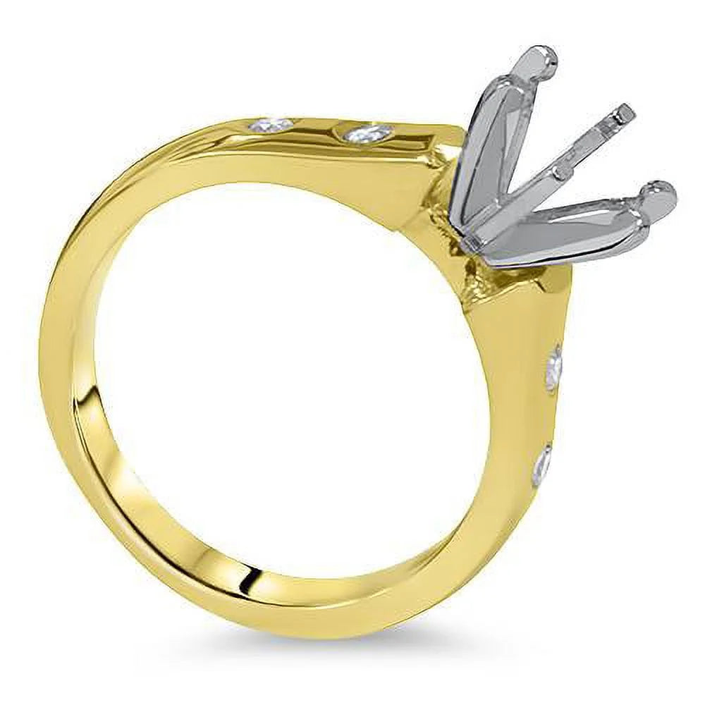 Diamond Semi Mount Cathedral Engagement Ring 14K Setting L26151