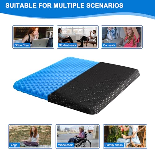 Thick Extra Large Gel Seat Cushion with Non-Slip Cover D451
