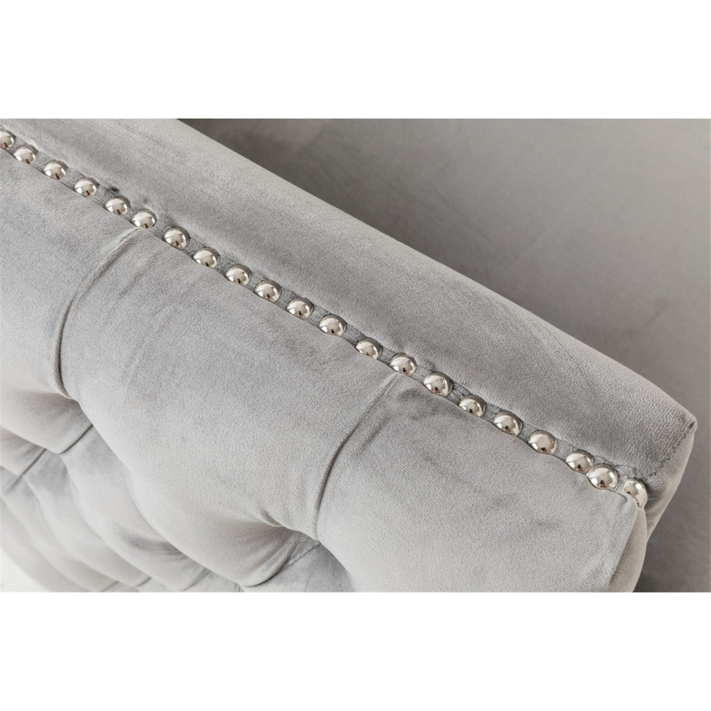 Gray Velvet Chair with 1 Pillow Z414630