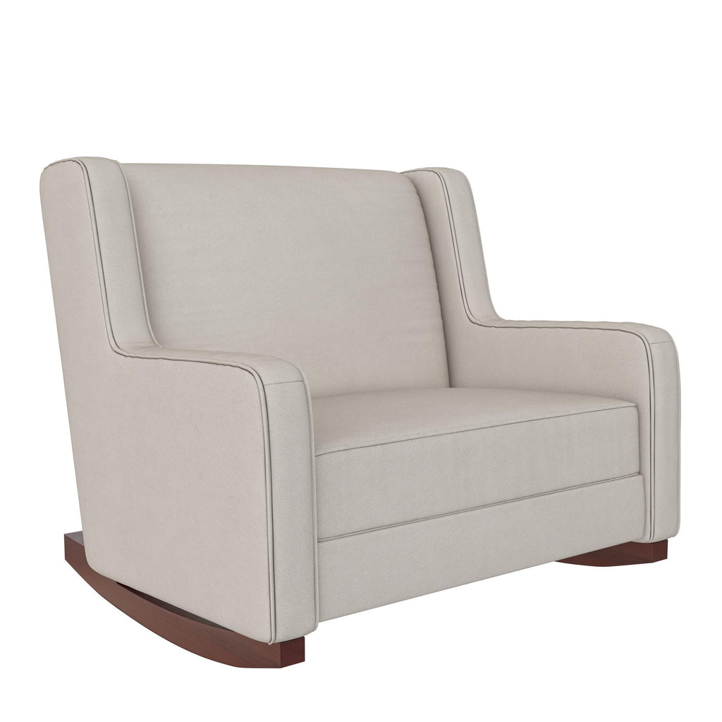 Beige Microfiber Double Rocker Chair X178107