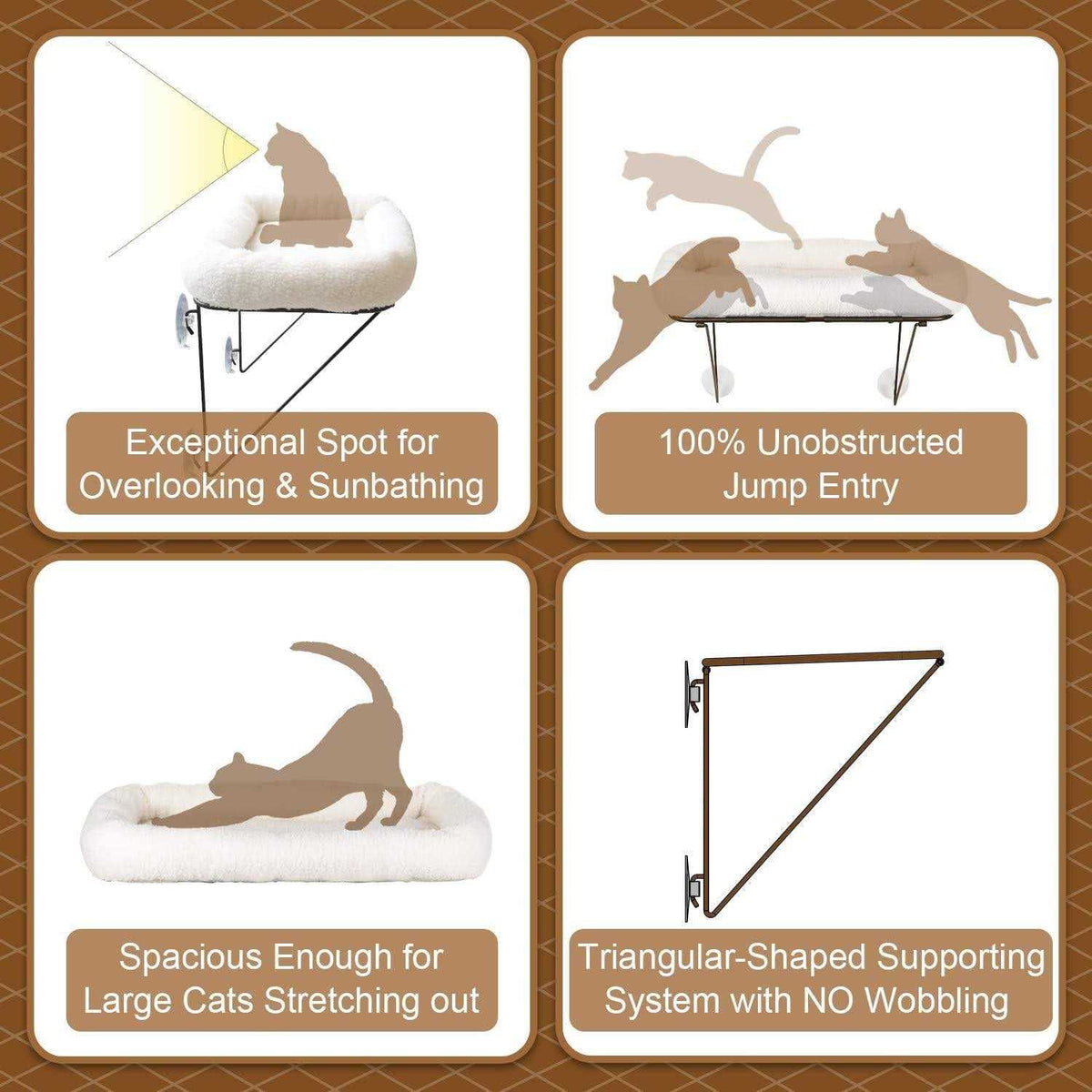 Cat Window Perch Metal Supported O918