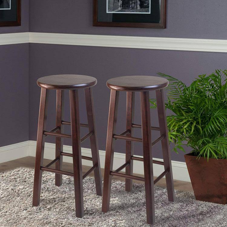 Antique Walnut 2pc Bar Stool Set J6201