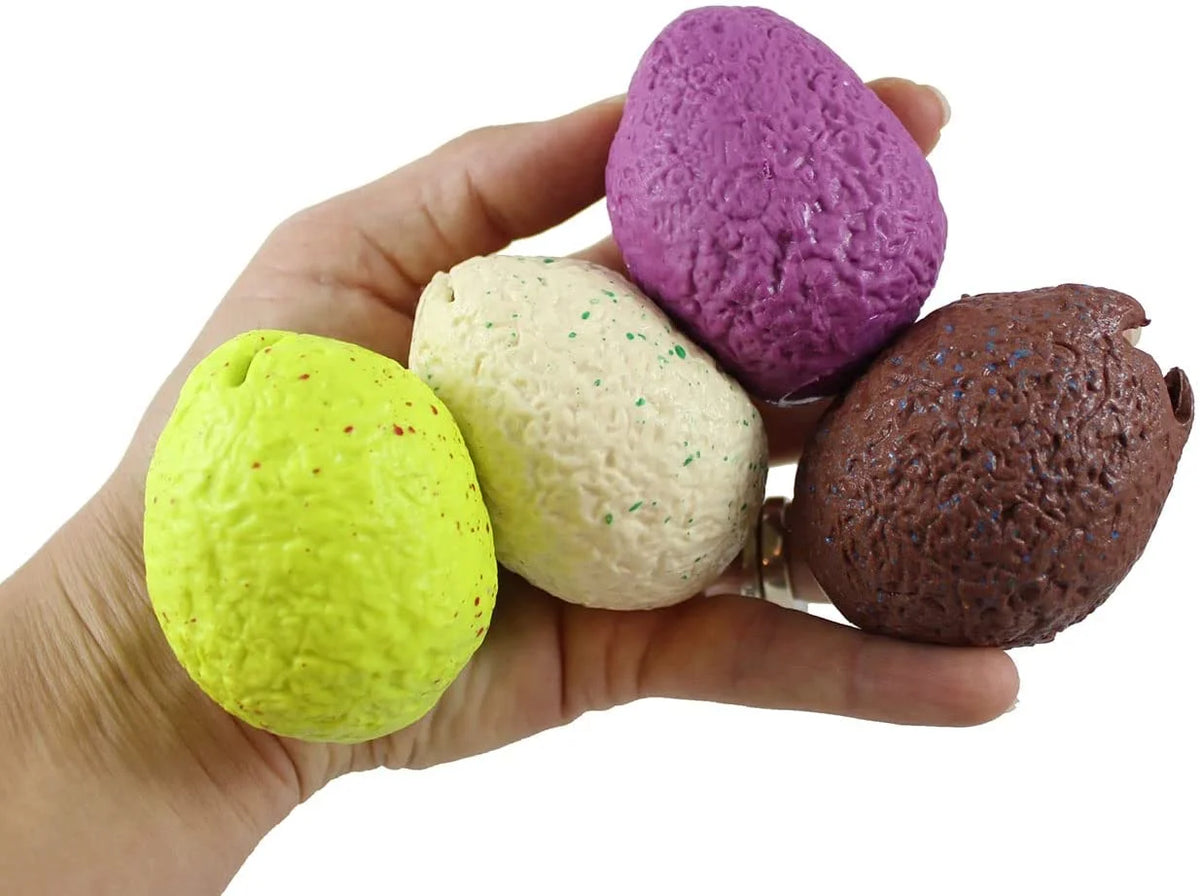 Set of 4 Hatching Dinosaur Egg Squeeze Stress Ball Sensory Fidget Toy C250163