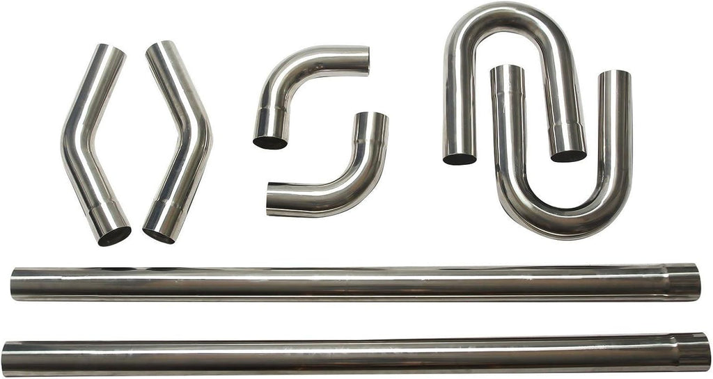 Stainless Steel T304 8PCS 2.5" Mandrel Pipe Straight and U-Bend Kit W664
