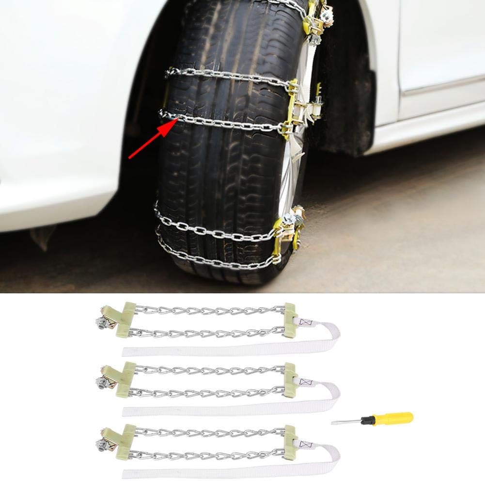 3pcs Clip-on Steel Tire Snow Chain (Large) J623969