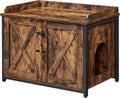Rustic Brown and Black Cat Litter Box Enclosure R700