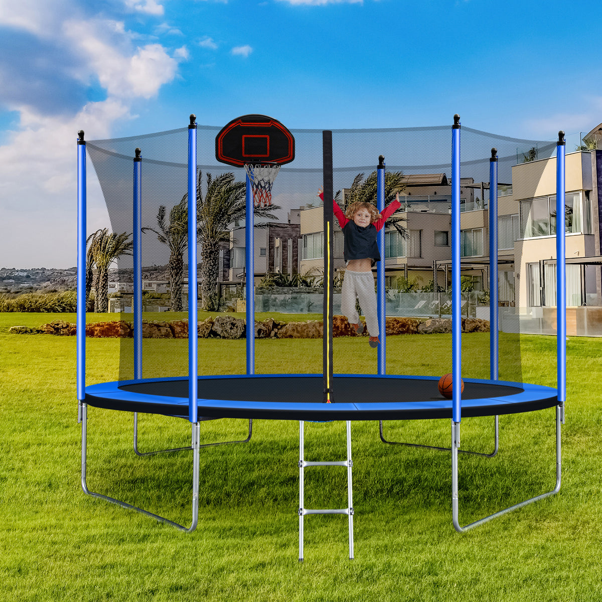 10FT Trampoline with Basketball Hoop R3111