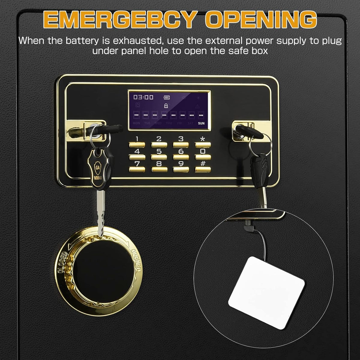 Fireproof Waterproof Digital Keypad Safe Box with Document Bag A1810