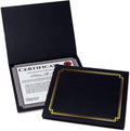 Black & Gold Certificate Holders, Pack of 25, Linen Cover, 9-1/2 x 12 Y357