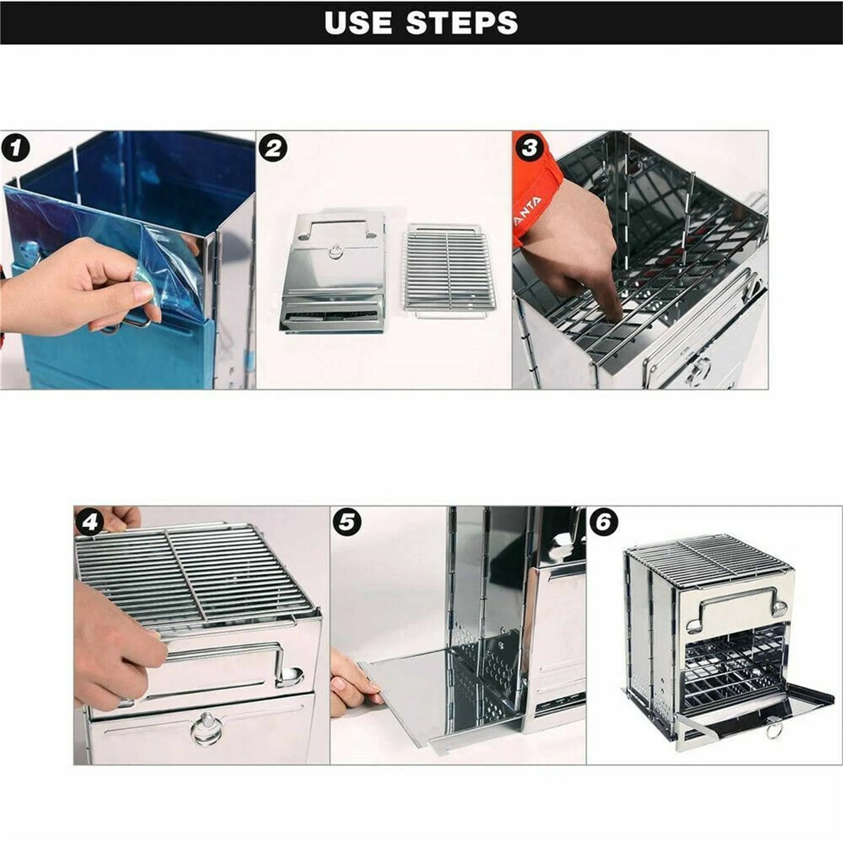 Portable Stainless Steel Wood Burning Stove X5388