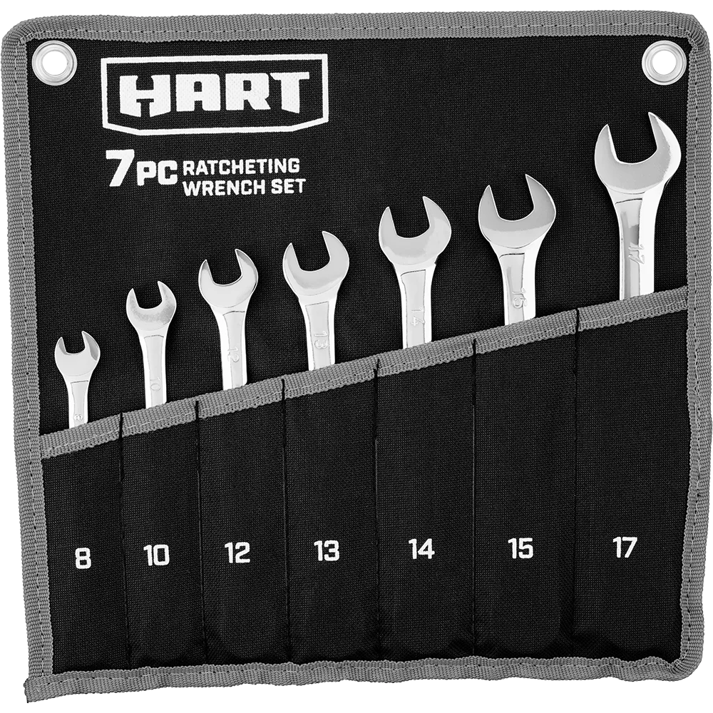 7-Piece Ratcheting Wrench Set with Tool Pouch I876375