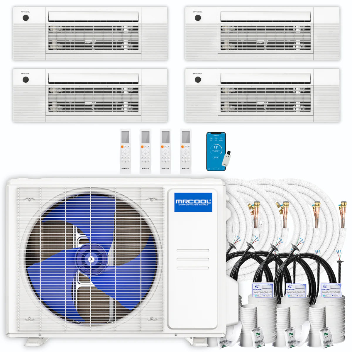 39,000 BTU 4 Zone Ceiling Cassette Ductless Air Conditioner and Heat Pump Y323958