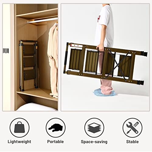5 Step Aluminum Folding Ladder with Anti-Slip Wide Pedal T5413