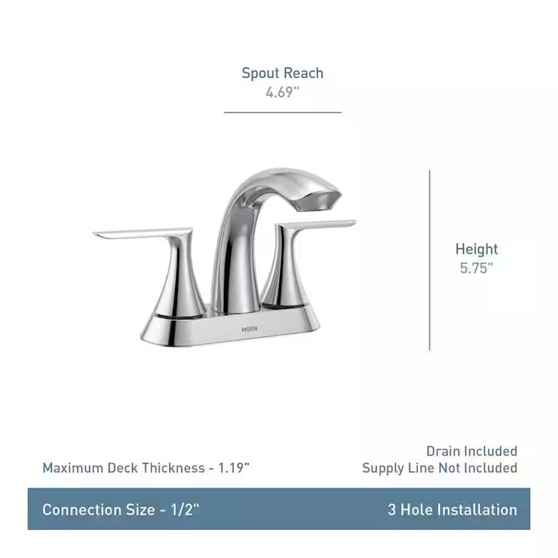 4 in. Centerset Double-Handle Bathroom Faucet in Chrome X3315