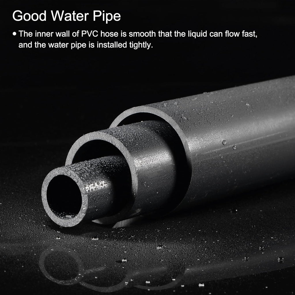 PVC Rigid Round Pipe 81.4mm ID 90mm OD 330mm Light Grey N141