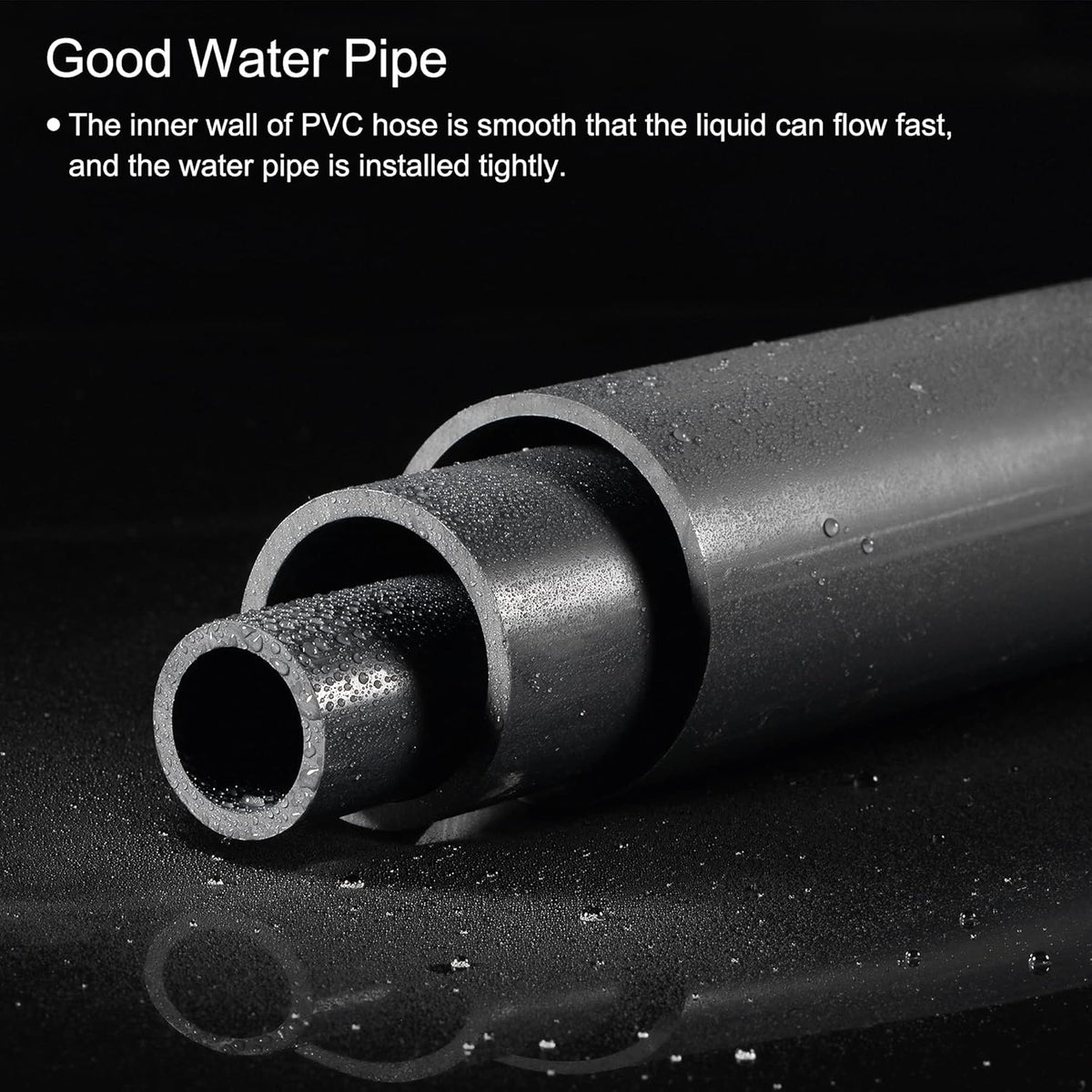 PVC Rigid Round Pipe 81.4mm ID 90mm OD 330mm Light Grey N141