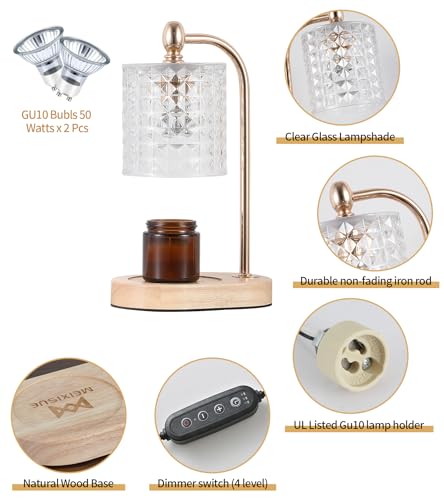 Gold Electric Candle Warmer Lamp with Timer and Dimmer Z68218