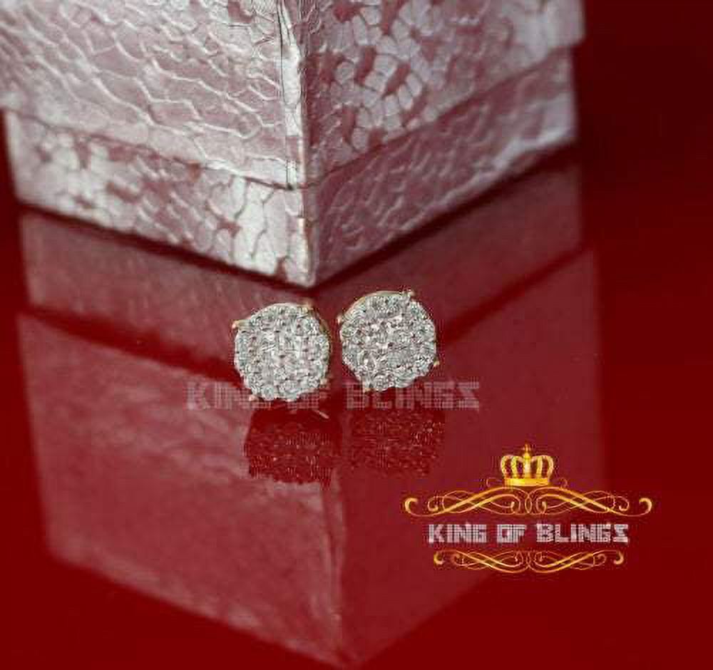 10k Yellow Gold Finish Silver Stud Earrings With Lab Created Diamond B83894