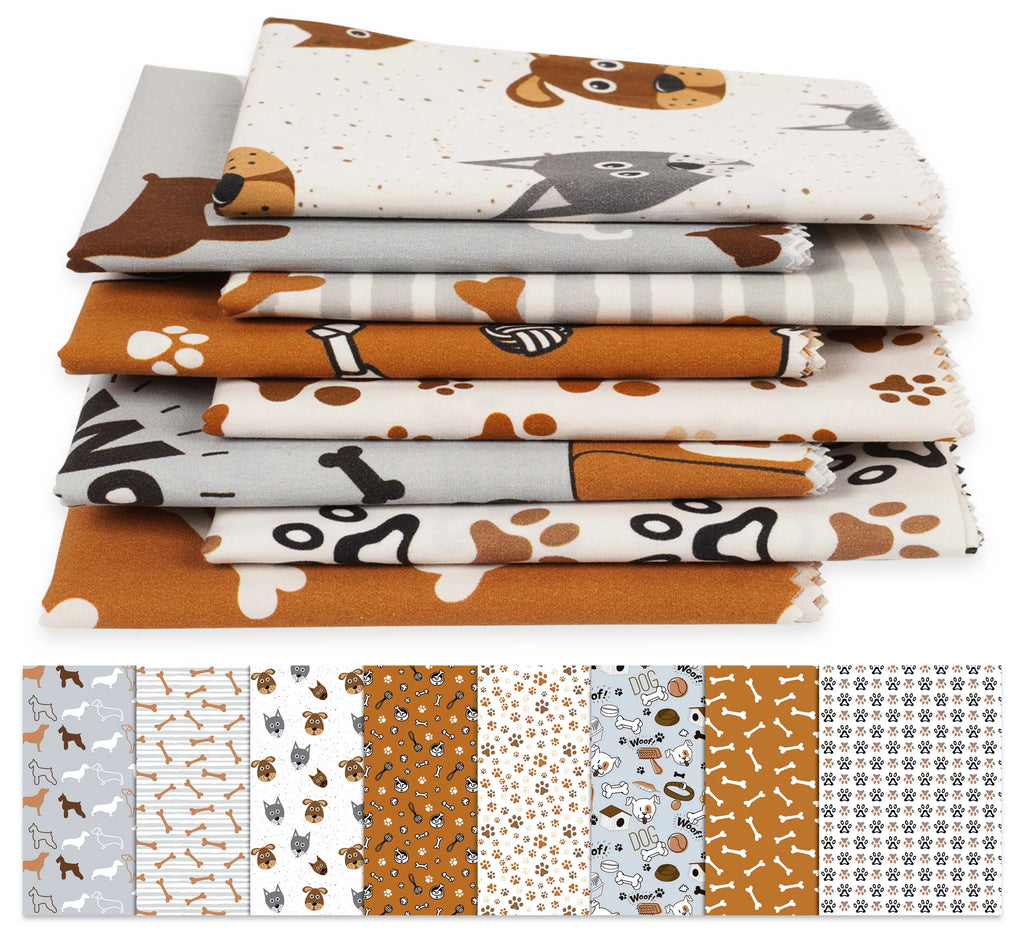 8 Pc 100% Cotton Pre-Cut Quilting Fabric Q1356