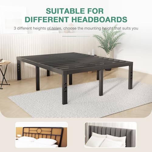 Full Size 14 Inch Metal Platform Bed Frame with Storage H778818