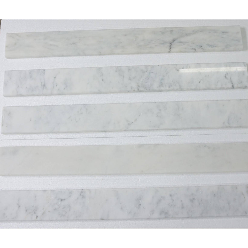 Bianco Carrara Polished Marble Saddles J9530