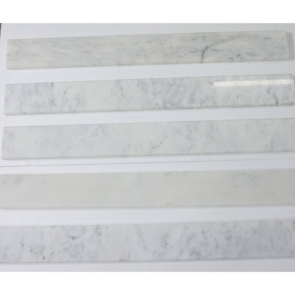 Bianco Carrara Polished Marble Saddles J9530