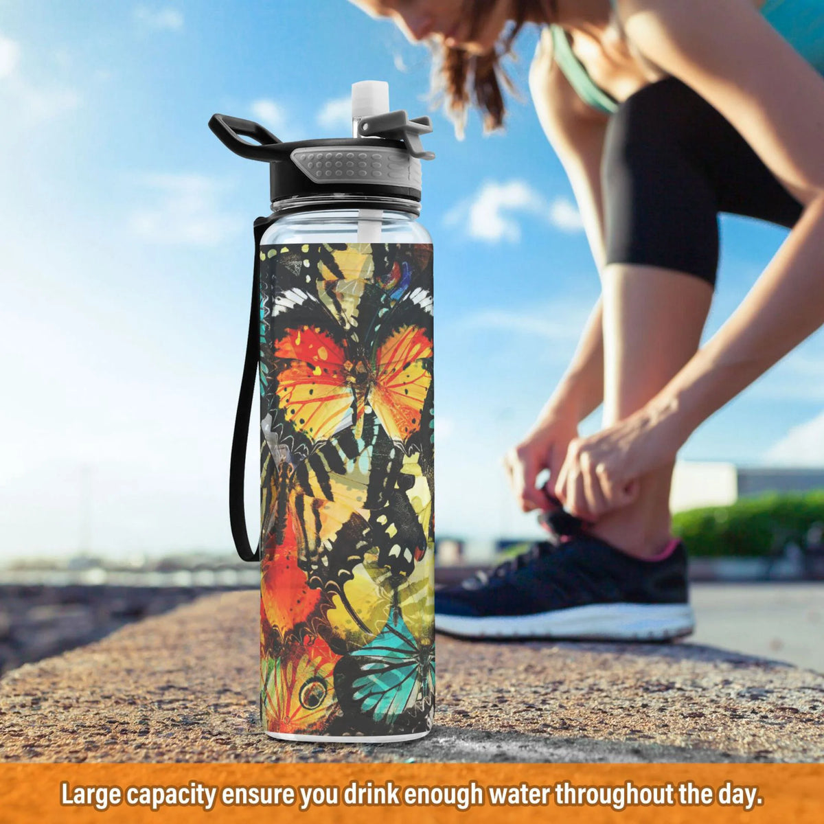 32oz Tritan Leakproof Water Bottle with Straw C490