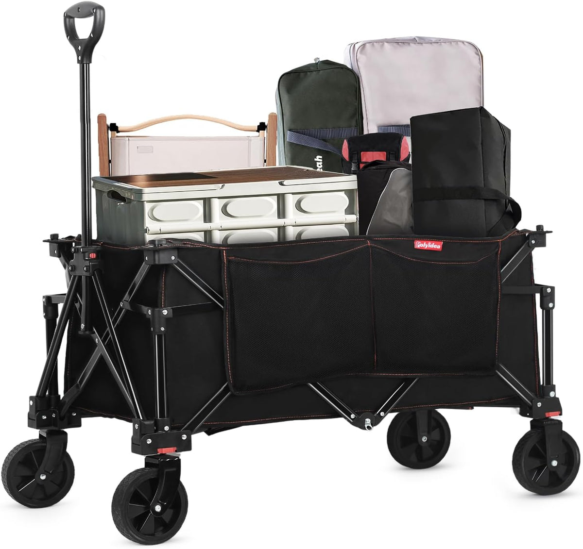 Black Collapsible Folding Utility Wagon Cart L33965