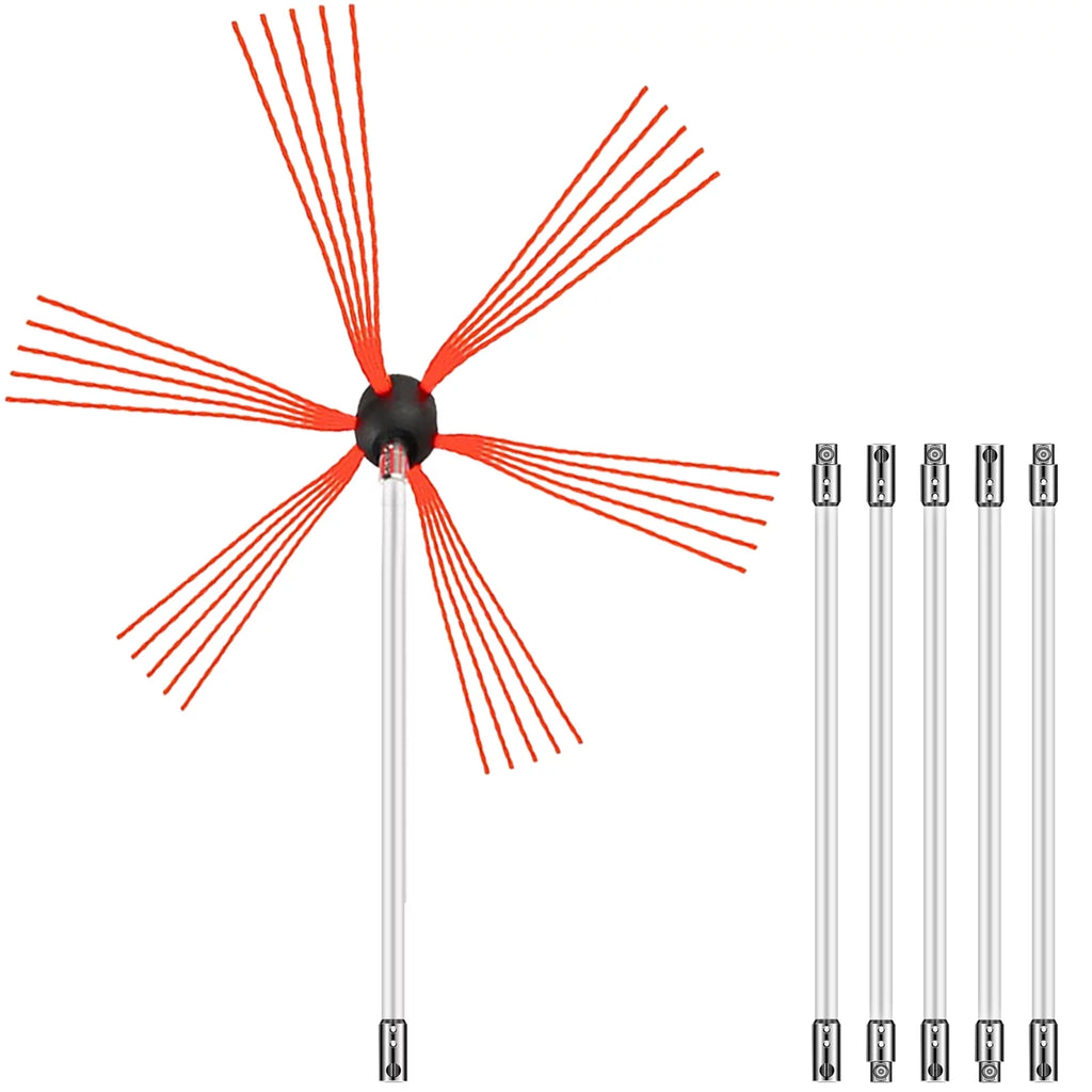 20ft 6 Rods Rotary Chimney Brush Kit V6840