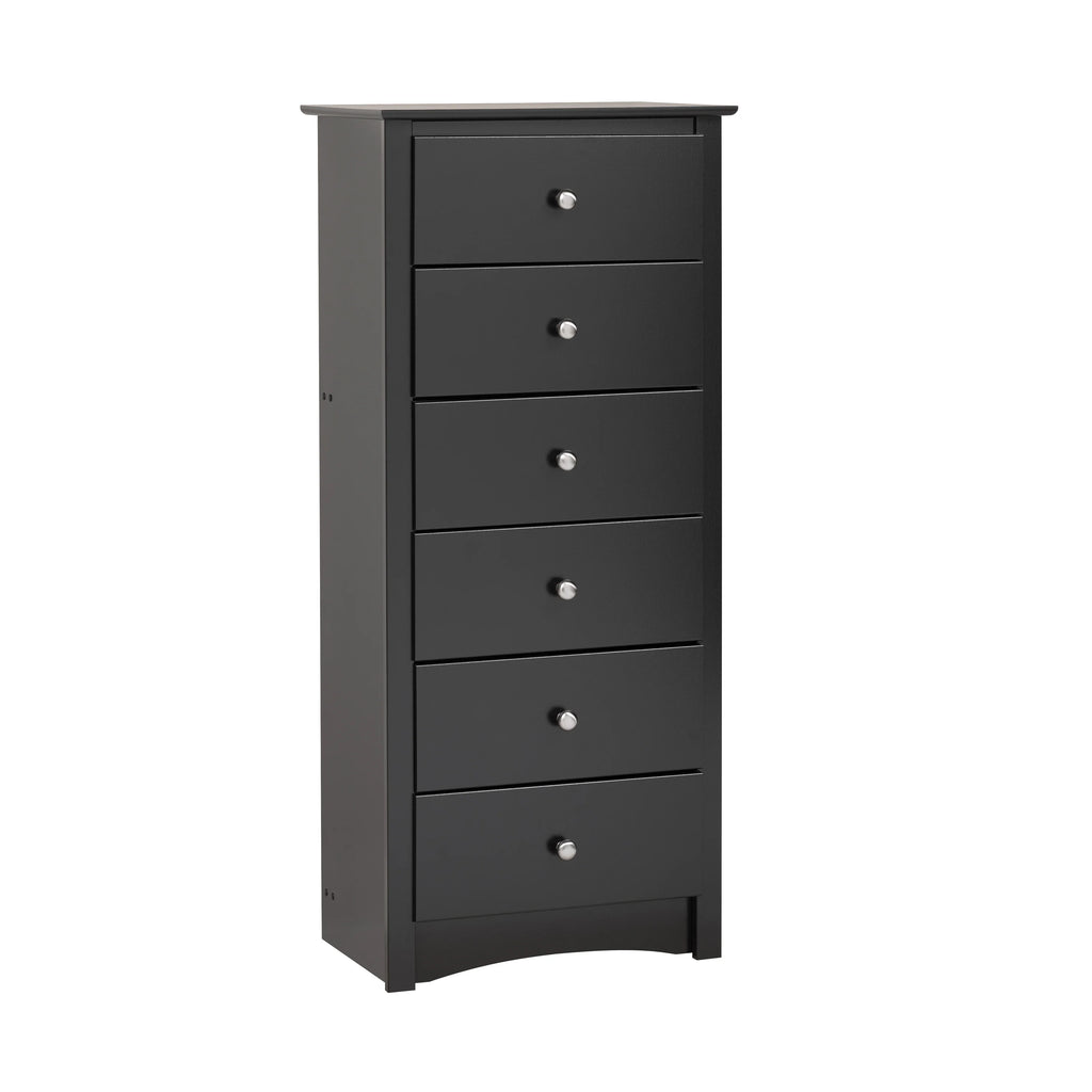 Black 6 Drawer Wooden Dresser U797854