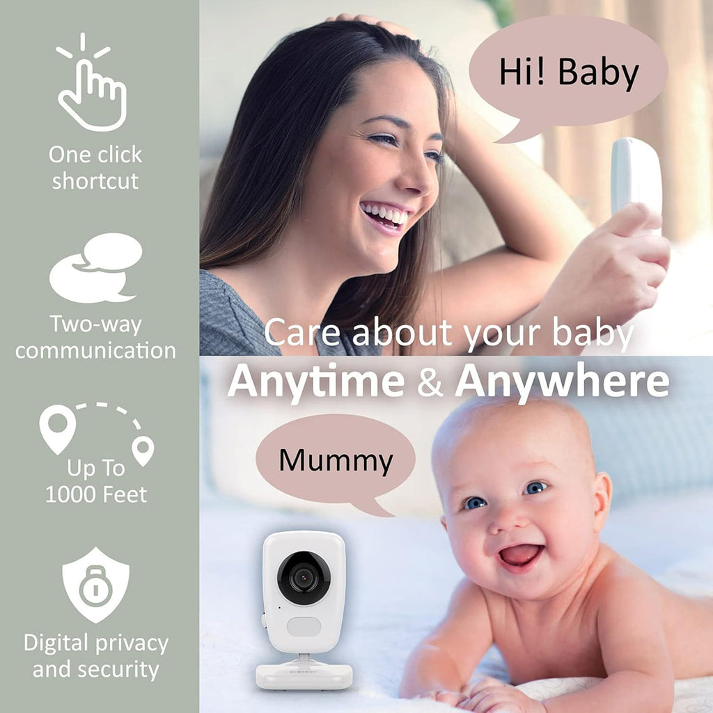 Baby Monitor w/ 2 Cam, 1000ft Range, Auto Night Vision Cam H275