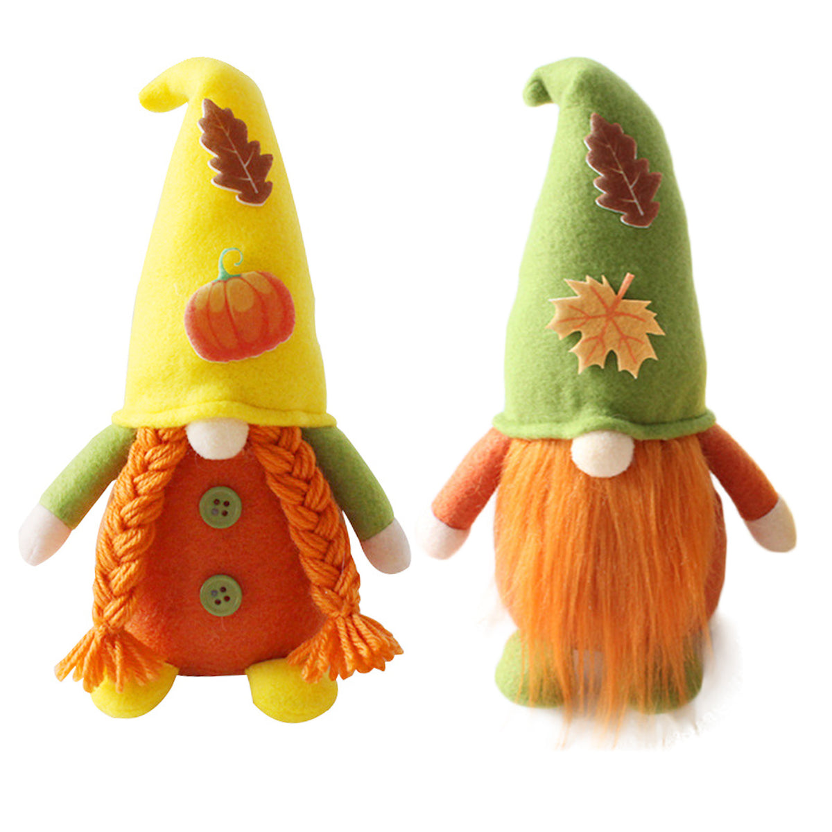 2 Pack Maple Leaf & Pumpkin Chef Gnomes Plush Dolls Scandinavian Tomte Nisse Dwarf Swedish Honey Bee Elf U3718